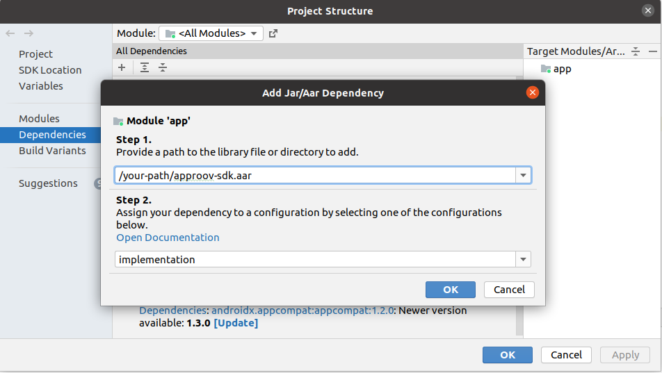 Android Studio: Add AAR Dependency