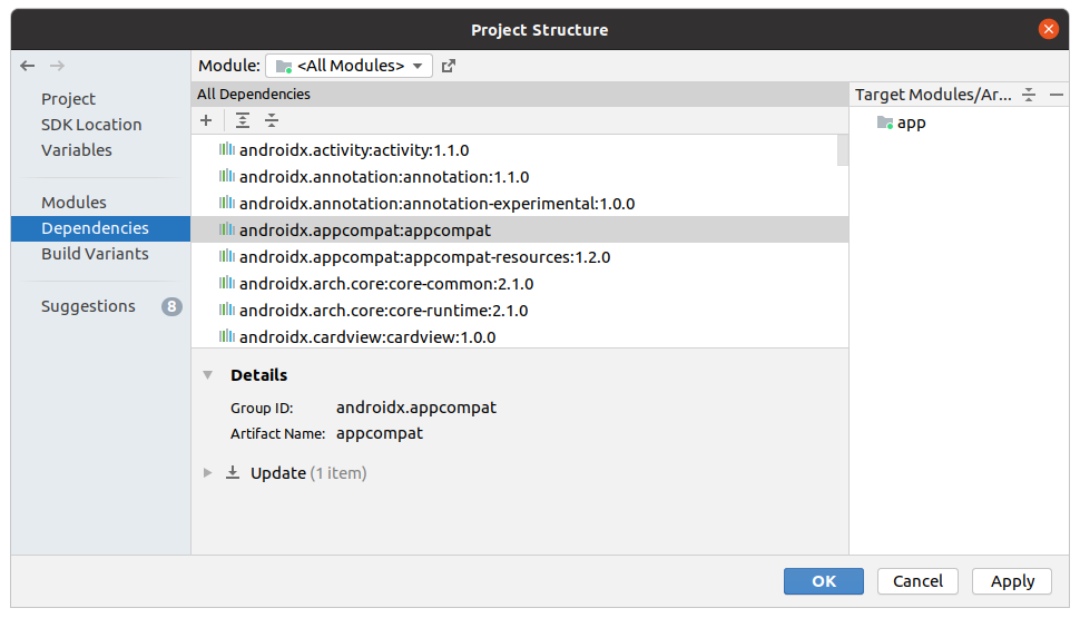 Android Studio: Add dependency
