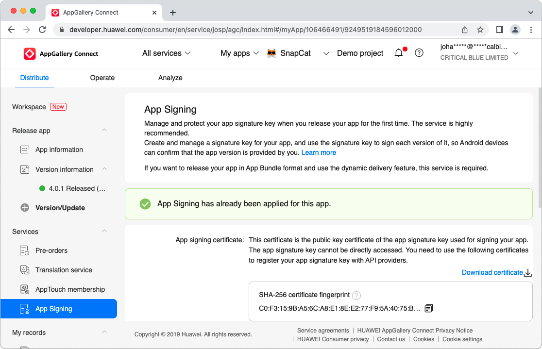 SOLUTION: You uploaded an APK with an invalid signature - digest