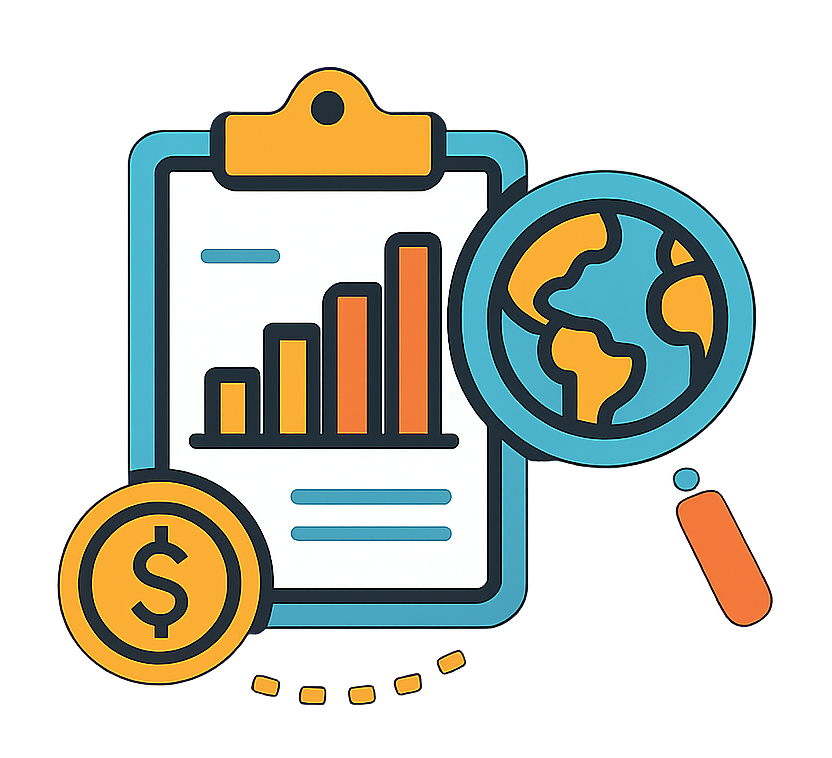 3dmodel a color icon of market intelligence concept svg file for dark background use-1-1