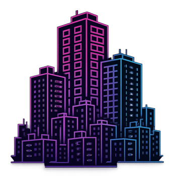 neonpunk city high density high residential building concept svg file for dark background use