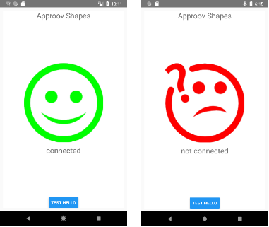Approov shapes connected not connected screenshot
