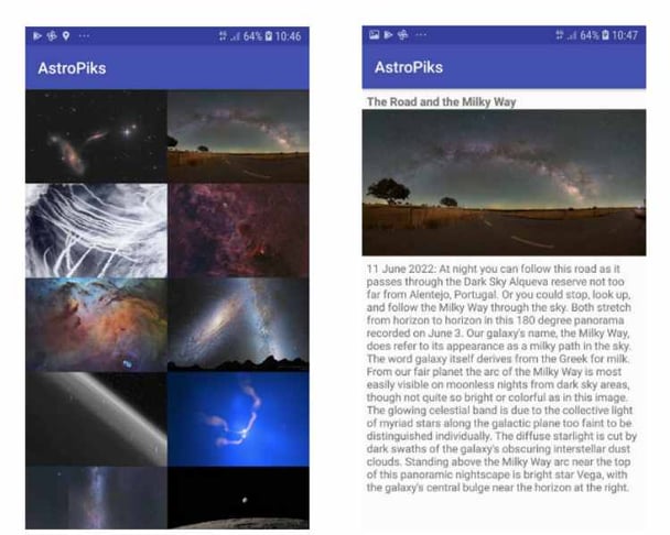 AstroPiks mobile app screenshot