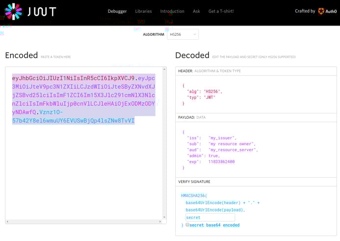 JWT.io decode screenshot