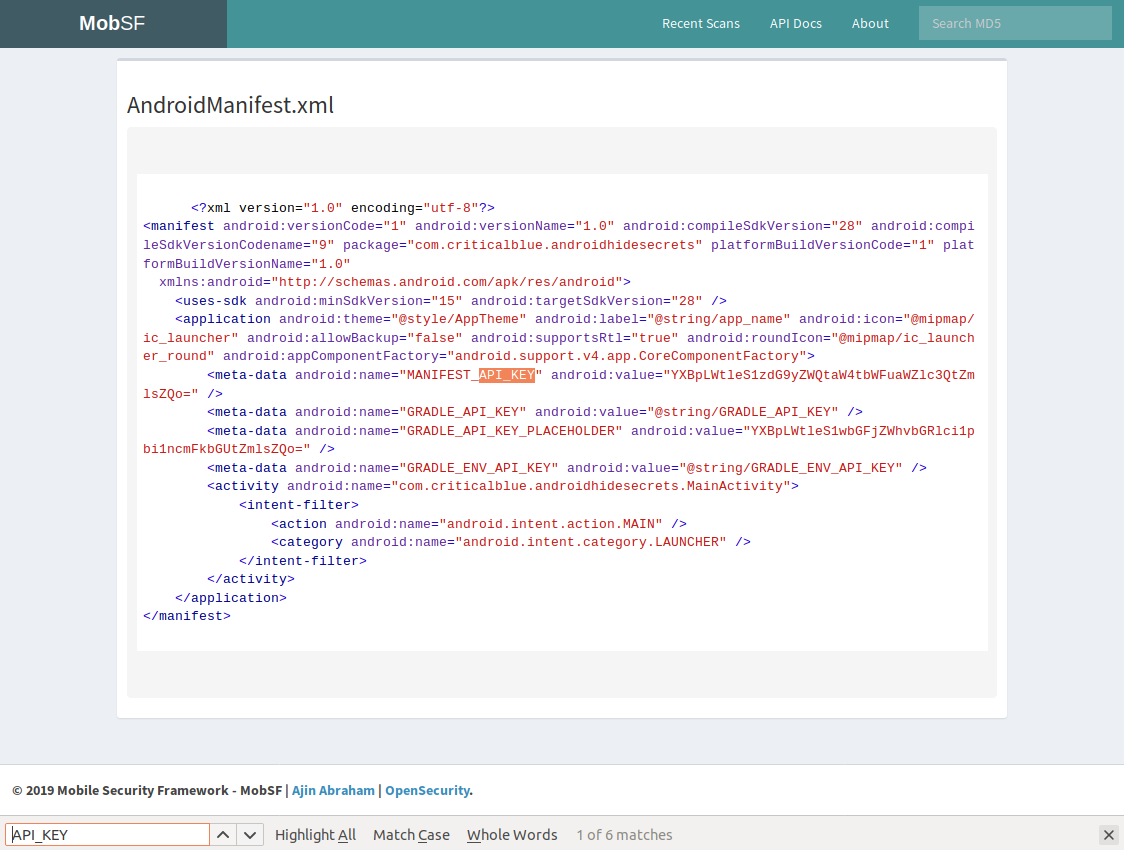 Extracting an API Key from a Mobile App Using Static Binary Analysis