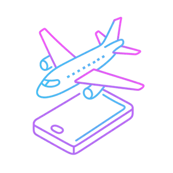 neonpunk an image of Airplane model above a smartphone SVG file for a dark background-4