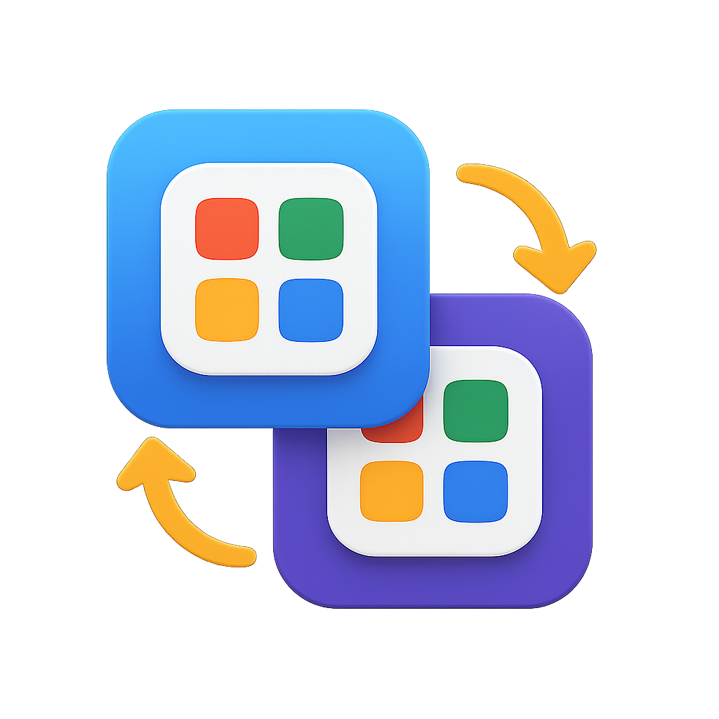 3dmodel a color icon of cloned app concept svg file for dark background use-2