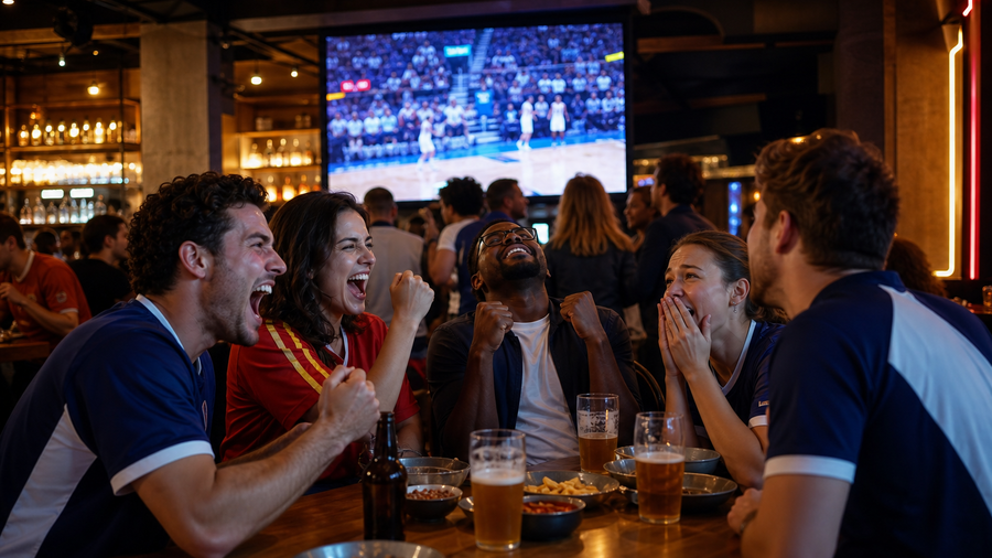 Sports Betting Scene in Urban Setting