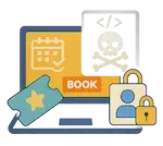 Credential stuffing scripted bookings fraud in event booking