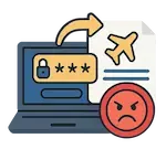 Credential stuffing scripted bookings fraud in travel booking concept