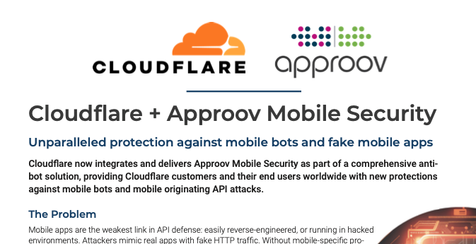 Cloudflare + Approov Mobile Security