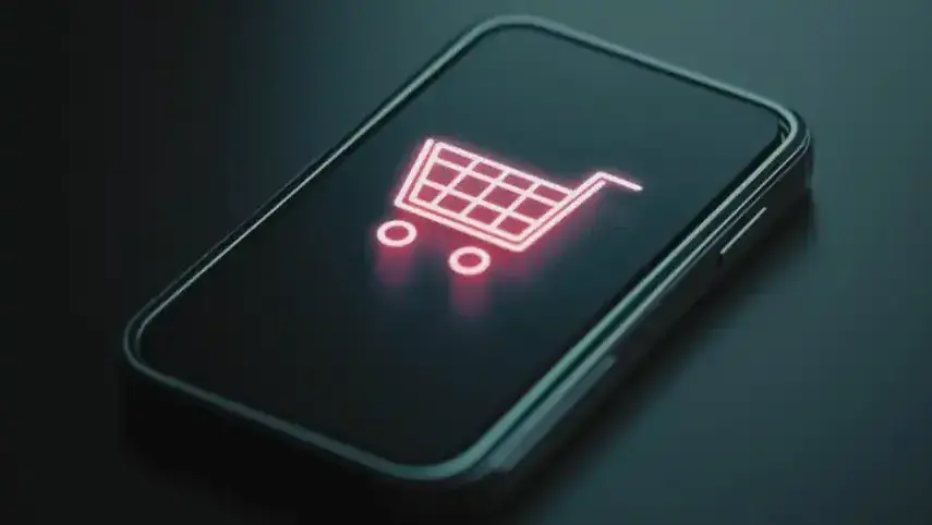A shopping cart on mobile screen