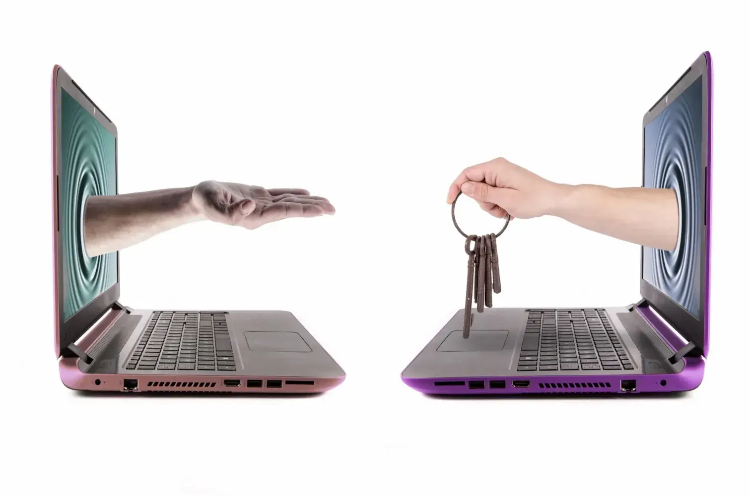 Hand holding old keys